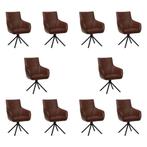 Set van 10 Leren draaibare eetkamerstoelen Fancy - Granada, Nieuw, Leer, Ophalen of Verzenden, 90 cm of meer