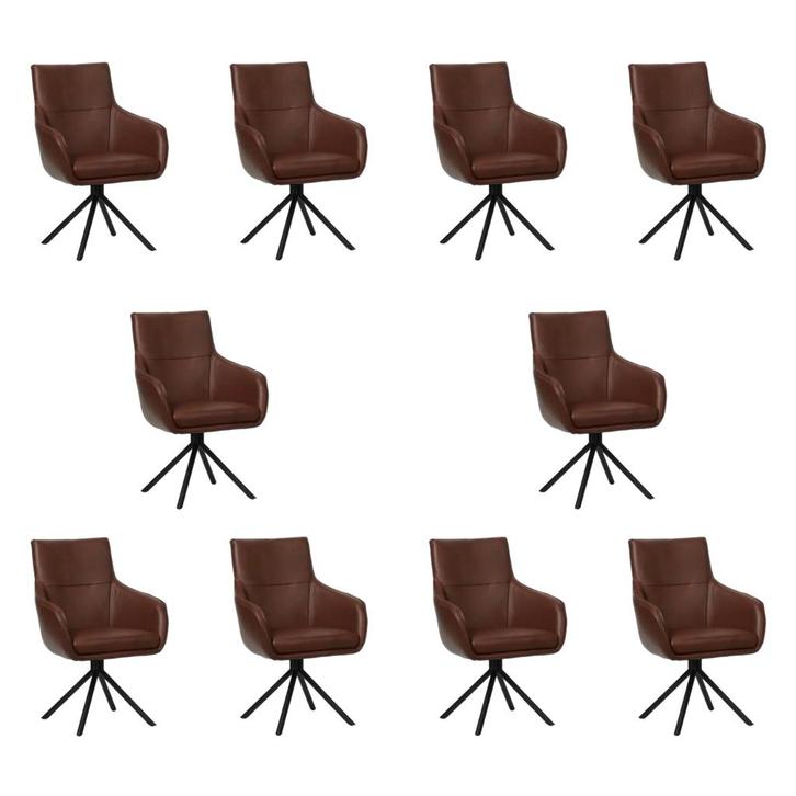 Set van 10 Leren draaibare eetkamerstoelen Fancy - Granada, Maison & Meubles, Tabourets de bar, Enlèvement ou Envoi