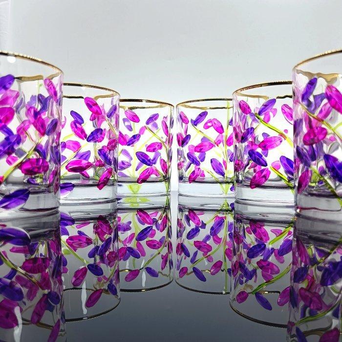 Secoloventesimo - Drinkservies (6) - Bladeren van amethisten, Antiek en Kunst, Antiek | Meubels | Tafels