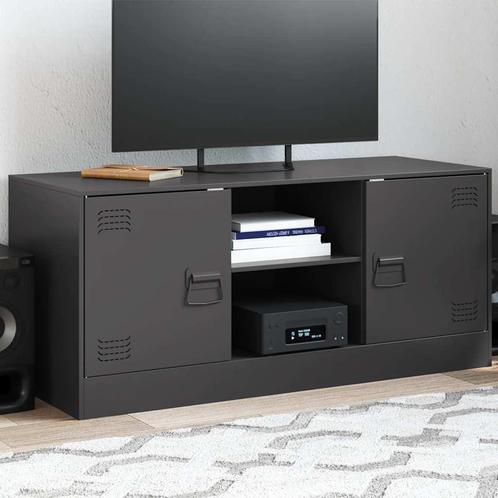 vidaXL Tv-meubel 99x39x44 cm staal zwart, Huis en Inrichting, Kasten |Televisiemeubels, Nieuw, Verzenden