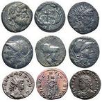 Oudheid. Lot of 9 Æ coins incl.: 6 Greek bronzes and 3 Late