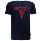 Eddy Van Halen Classic Red Logo T-Shirt Blauw - Officiële