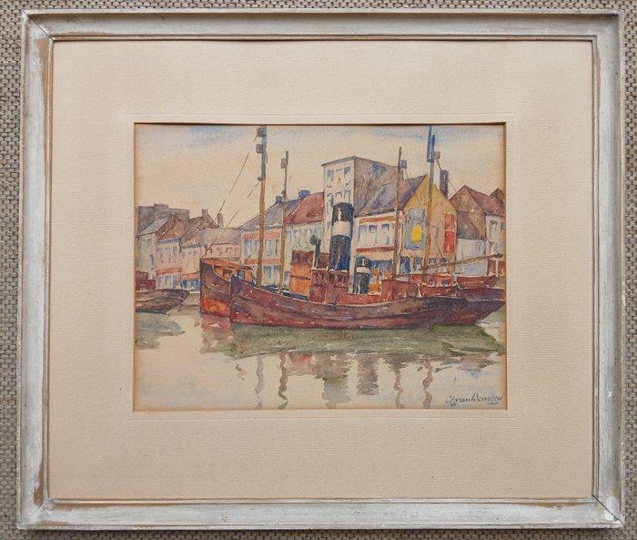 Alphonse Van Beurden (1878-1961) - Antwerpen - Het eilandje, Antiek en Kunst, Kunst | Schilderijen | Klassiek