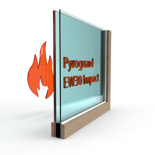 Dubbel glas Pyroguard EW30 Impact (houten constructie) - HR, Bricolage & Construction, Vitres, Châssis & Fenêtres, Envoi