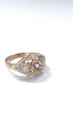 Zonder Minimumprijs - Ring - 9 kt. Zilver, Roségoud Amethist, Nieuw