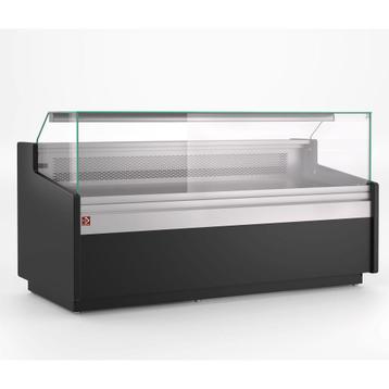Neutrale vitrinetoonbank, patisserie glas, met neutrale rese, Verzenden