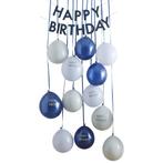 Blauwe Happy Birthday Deurgordijn Met Ballonnen, Hobby en Vrije tijd, Verzenden, Nieuw
