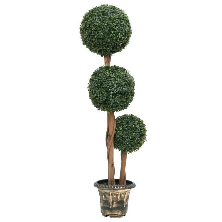 vidaXL Kunstplant met pot buxus bolvorming 119 cm groen, Maison & Meubles, Accessoires pour la Maison | Plantes & Fleurs artificielles