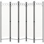 vidaXL Kamerscherm met 5 panelen 200x180 cm wit, Huis en Inrichting, Verzenden, Nieuw