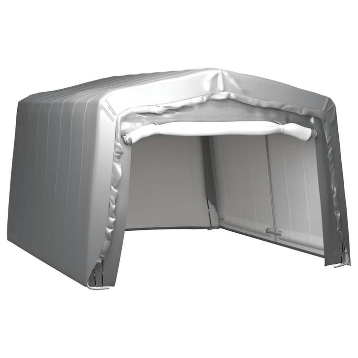 vidaXL Opslagtent 370x370 cm staal grijs, Tuin en Terras, Tuinhuizen, Nieuw, Verzenden