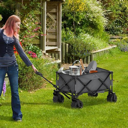 Bolderkar - Opvouwbaar - 360° draaibare wielen - Blauw, Tuin en Terras, Overige Tuin en Terras, Nieuw, Ophalen of Verzenden