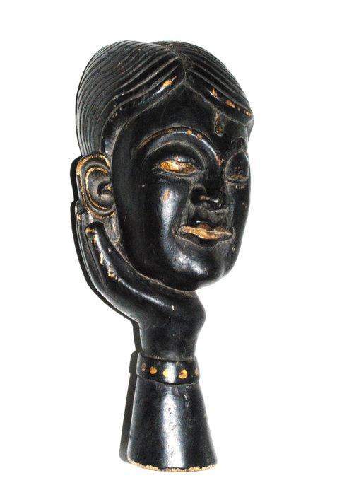 Oude staande masker Newar, 25 cm, altaarritueel, zeldzaam,, Antiek en Kunst, Kunst | Niet-Westerse kunst