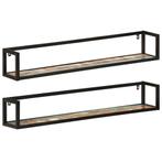 vidaXL Wandschappen 2 st 110x17x17 cm massief gerecycled, Huis en Inrichting, Verzenden, Nieuw