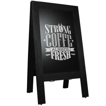 Krijtstoepbord Steigerhout Zwart 75x135 cm beschikbaar voor biedingen