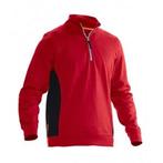 Jobman 5401 sweatshirt 1/2 fermeture Éclair l rouge/noir