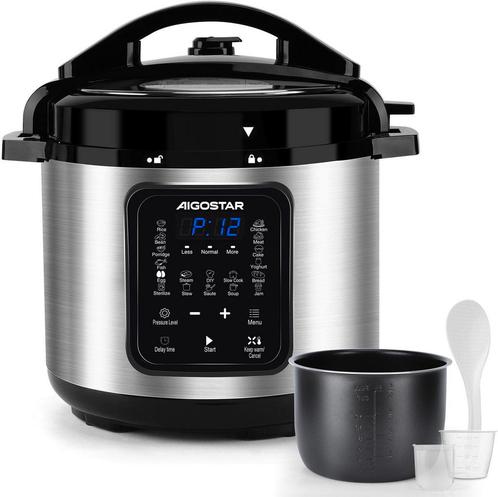 Aigostar Snelkookpan Multicooker - 6 Liter - Slow Cooker - R, Huis en Inrichting, Woonaccessoires | Overige, Verzenden