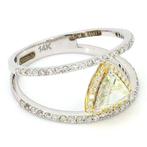 Bague tendance - 14 carats Or blanc, Or jaune - 0.68ct. tw., Bijoux, Sacs & Beauté