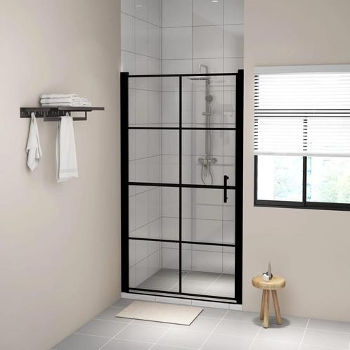 vidaXL Porte de douche verre trempé 100x178 cm noir, Bricolage & Construction, Sanitaire, Neuf, Envoi