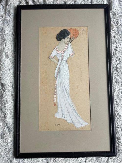 Jean Pougny (1892-1956) - Femme à léventail, Antiek en Kunst, Kunst | Schilderijen | Modern