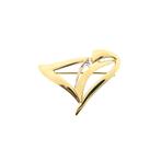 Bicolor gouden fantasie broche met diamant | 0,005 ct., Handtassen en Accessoires, Broches, Gebruikt, Overige kleuren, Ophalen of Verzenden