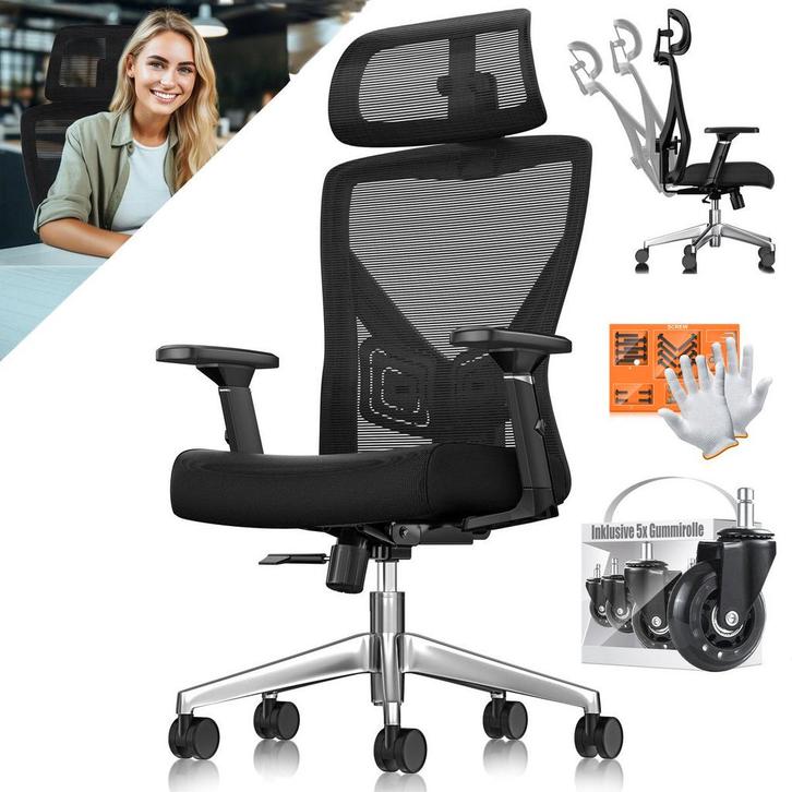 Ergonomische Bureaustoel - Gamestoel - Office Chair - Zwart, Huis en Inrichting, Overige Huis en Inrichting, Verzenden