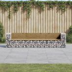 vidaXL Banc de jardin design gabion 287x71x65,5cm bois, Tuin en Terras, Verzenden