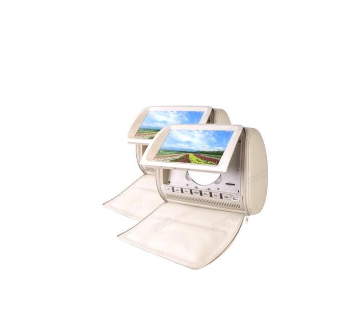 Appui-Tete Multimedia Dvd 9 Couleur A Beige, Auto diversen, Autoradio's, Verzenden