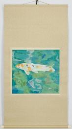 Colorful Brocade – Koi-karper schilderij met goudpigment