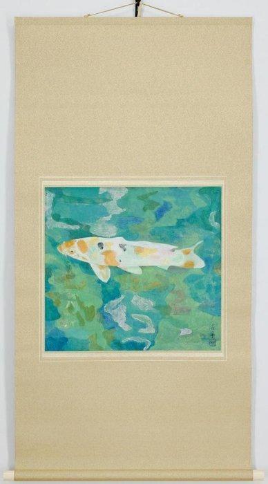 Colorful Brocade – Koi-karper schilderij met goudpigment, Antiek en Kunst, Antiek | Overige Antiek