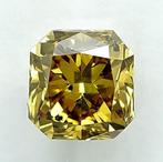 Diamant - 0.60 ct - Radiant - Natural Fancy Intense Yellow -