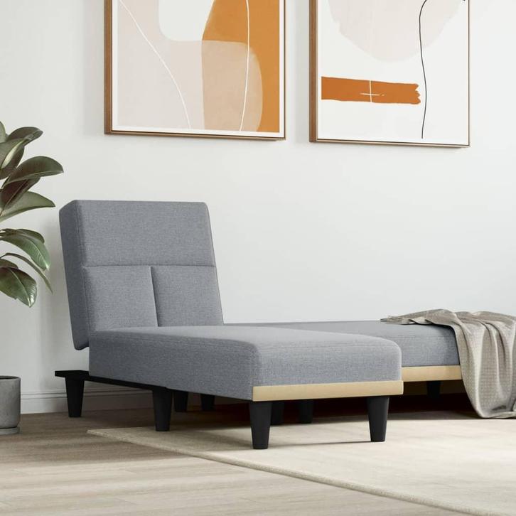 vidaXL Chaise longue stof lichtgrijs, Huis en Inrichting, Zetels | Zetels en Chaises Longues, Nieuw, Verzenden
