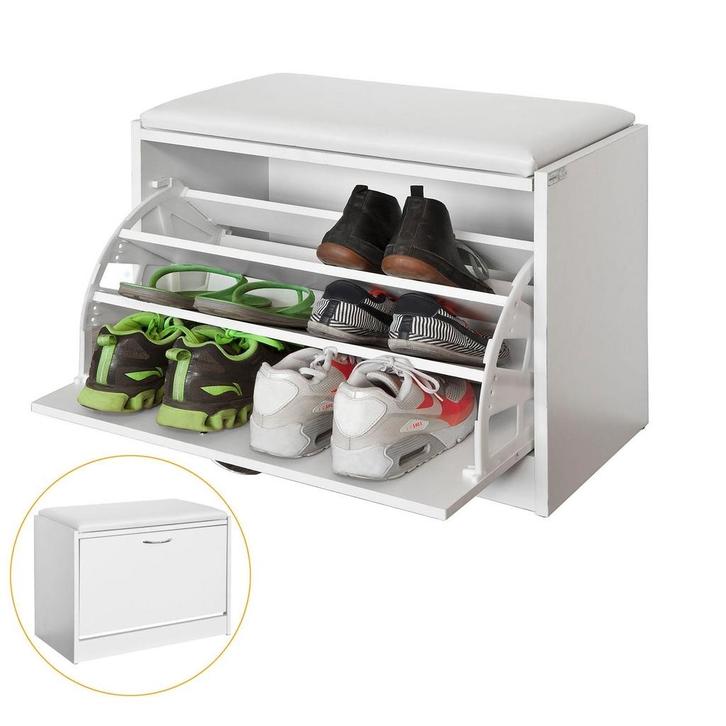 2dekans | SoBuy FSR16-W Schoenenrek | Wit | MDF | 60 X 30 X, Maison & Meubles, Armoires | Armoires à chaussures, Enlèvement ou Envoi