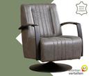 Leren draaifauteuil Galaxy - Vintage Grey (grijs) -, Huis en Inrichting, Fauteuils, Nieuw, Ophalen of Verzenden, 50 tot 75 cm