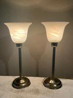 Tafellamp (2) - Albast, Metaal - Set Alabast lampen, Antiek en Kunst