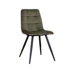 Stoel Bistro | Hunter | Fluweel | Zwart Metalen Frame | 4, Verzenden, Nieuw in verpakking