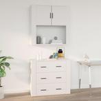 vidaXL Wandkast 80x33x80 cm bewerkt hout wit, Huis en Inrichting, Verzenden, Nieuw