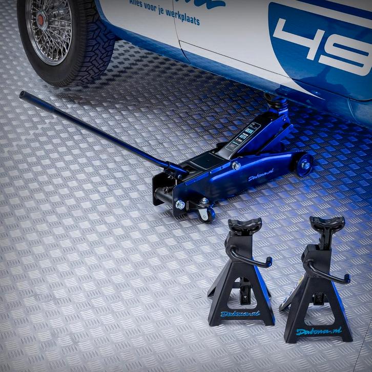 Datona Garagekrik 3 ton + assteunen 3 ton - Datona - Zwart, Auto diversen, Krikken, Ophalen of Verzenden