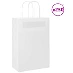 vidaXL Papieren zakjes 250 st met hengsels 21x11x31 cm wit, Verzenden, Nieuw