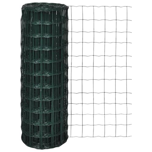 vidaXL Euro hek 10x0,8 m staal groen, Tuin en Terras, Tuinhekken en Hekwerk, Nieuw, Verzenden