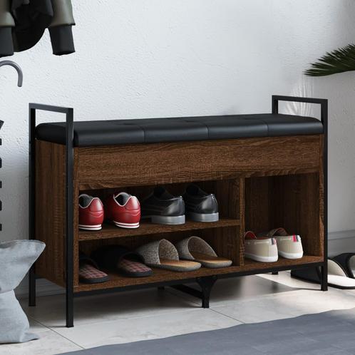vidaXL Schoenenbank 85,5x32x57,5 cm bewerkt hout bruin, Huis en Inrichting, Overige Huis en Inrichting, Nieuw, Verzenden