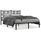 vidaXL Cadre de lit métal avec tête de lit noir 120x190, Maison & Meubles, Neuf, Verzenden