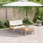 vidaXL Tuinbank Set 2 pcs Bruin Massief acaciahout, Verzenden, Nieuw
