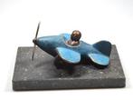 Figuur - Uniek beeldje van een bronzen vliegtuig met piloot, Collections, Aviation