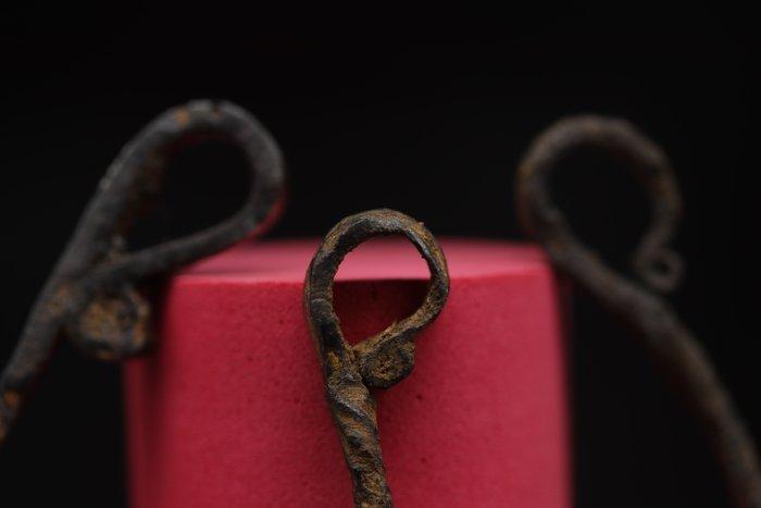 Middeleeuws (Gothic) 3 x Iron Decoratieve pinnen - 6.6 cm, Antiek en Kunst, Antiek | Overige Antiek