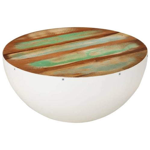 vidaXL Salontafel rond Ø 50x24 cm massief gerecycled hout, Huis en Inrichting, Tafels | Salontafels, Nieuw, Verzenden