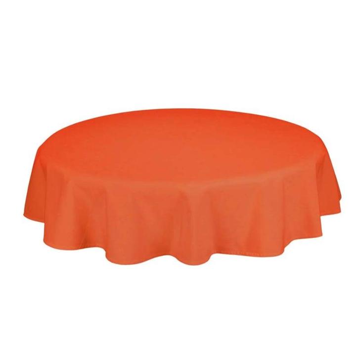 Nappe de Table Ronde Tangerine Orange 275cm Ø - Treb SP, Huis en Inrichting, Keuken | Textiel, Overige kleuren, Nieuw, Verzenden
