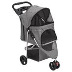 vidaXL Hondenwagen inklapbaar 80x46x98 cm oxford stof grijs, Dieren en Toebehoren, Verzenden, Nieuw