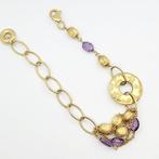 Armband - 18 karaat Geel goud - 5.00ct. tw. Amethist, Handtassen en Accessoires, Armbanden, Nieuw