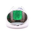 Ring Platina - 7.06ct. tw. Smaragd - Diamant - Zijn