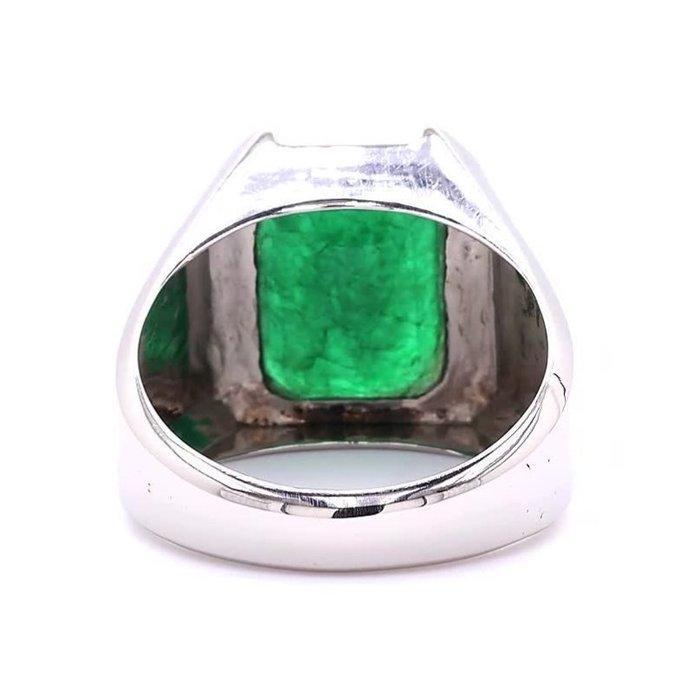 Ring Platina - 7.06ct. tw. Smaragd - Diamant - Zijn, Bijoux, Sacs & Beauté, Bagues